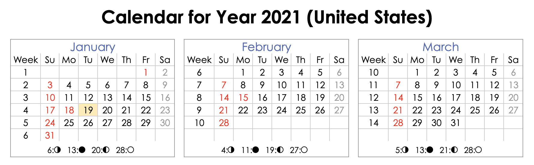 Calendar weeks in the USA